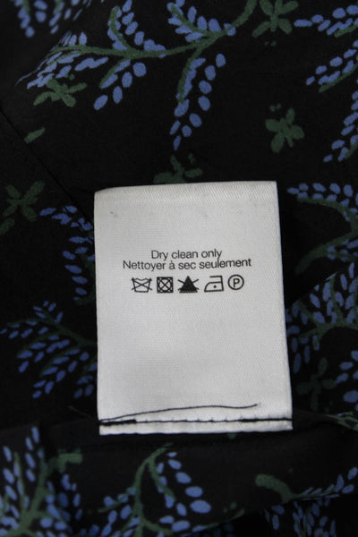 Veronica Beard Women Silk Black Button-Up Blouse Long Sleeve Round Neck Size 4