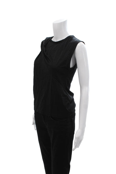Sita Murt Womens Basic Black Tank Crew Neck Sleeveless Size S