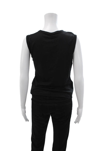 Sita Murt Womens Basic Black Tank Crew Neck Sleeveless Size S
