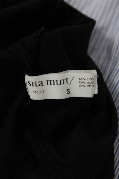 Sita Murt Womens Basic Black Tank Crew Neck Sleeveless Size S