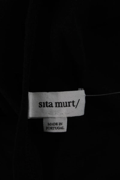 Sita Murt Womens Basic Black Tank Crew Neck Sleeveless Size S