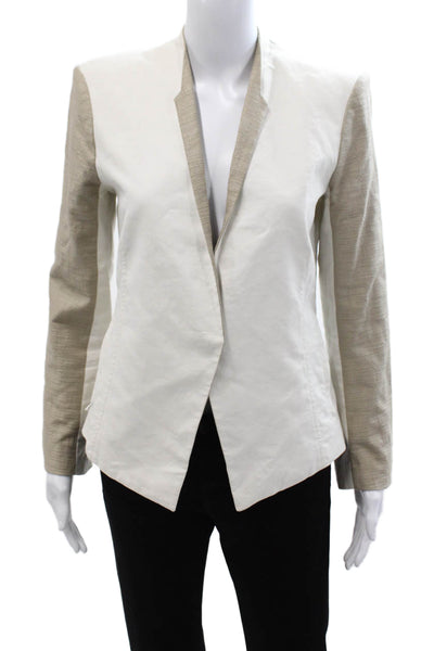 Helmut Lang For Intermix Womens Beige Button Blazer Long Sleeve Size 6