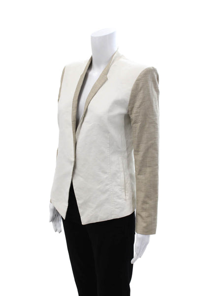 Helmut Lang For Intermix Womens Beige Button Blazer Long Sleeve Size 6
