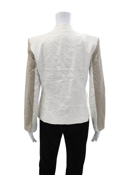 Helmut Lang For Intermix Womens Beige Button Blazer Long Sleeve Size 6