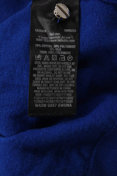 Ted Baker London Womens Cardigan Sweater Black 3/4 Sleeve Crew Neck Size 3