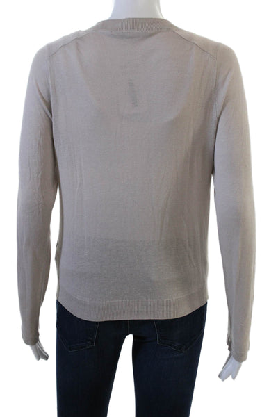Schumacher Unisex Beige V-Neck Silk Linen Cardigan Button Long Sleeve Size M