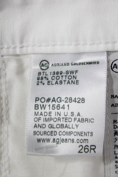 AG Adriano Goldschmied Women Ankle Skinny White Jeans Mid Rise Size 26
