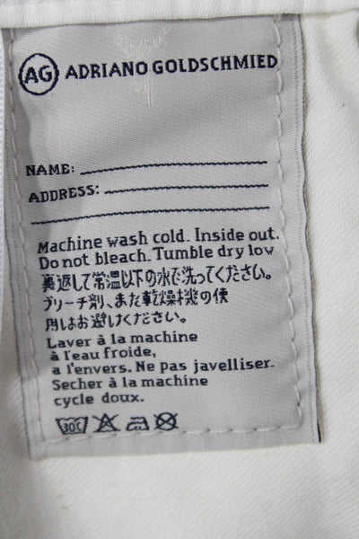 AG Adriano Goldschmied Women Ankle Skinny White Jeans Mid Rise Size 26