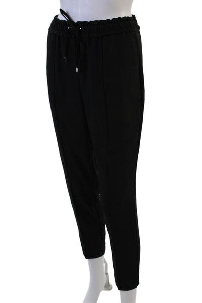 Zara Women Ankle Jogger Pants Black Drawstring Polyester Solid Fall Size XS