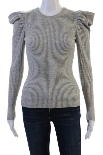 7 For All Mankind Women Pullover Sweater Gray Crew Neck Long Sleeve Size XS