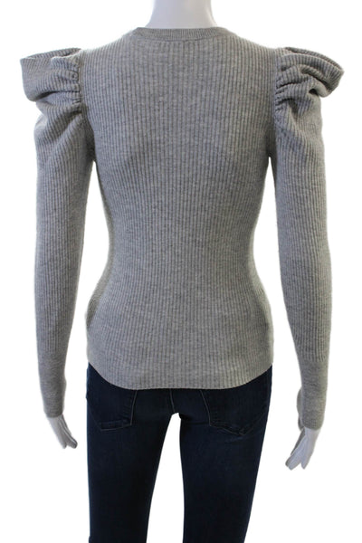 7 For All Mankind Women Pullover Sweater Gray Crew Neck Long Sleeve Size XS