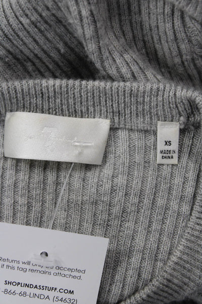 7 For All Mankind Women Pullover Sweater Gray Crew Neck Long Sleeve Size XS