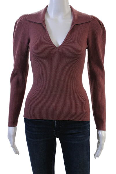 Jonathan Simkhai Unisex Brown V-Neck Pullover Sweater Long Sleeve Size XS