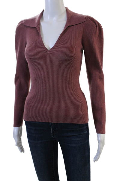 Jonathan Simkhai Unisex Brown V-Neck Pullover Sweater Long Sleeve Size XS