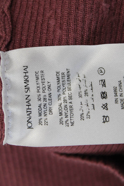 Jonathan Simkhai Unisex Brown V-Neck Pullover Sweater Long Sleeve Size XS