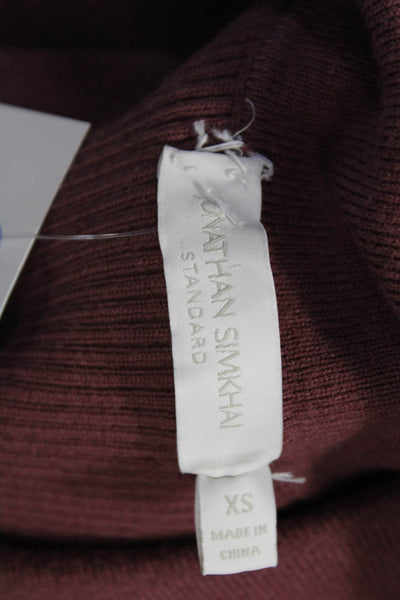 Jonathan Simkhai Unisex Brown V-Neck Pullover Sweater Long Sleeve Size XS