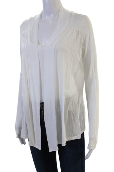 Splendid Women Basic Long Sleeve White Pima Cotton Modal Top Size XS