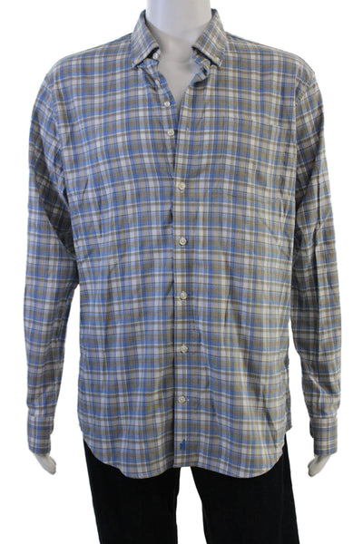 Johnnie-o Men's Long Sleeves Button Down Multicolor Plaid Shirt Size L