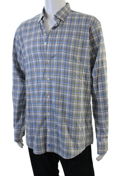 Johnnie-o Men's Long Sleeves Button Down Multicolor Plaid Shirt Size L