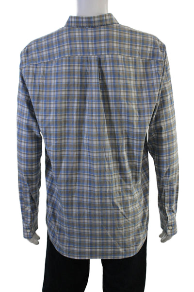 Johnnie-o Men's Long Sleeves Button Down Multicolor Plaid Shirt Size L