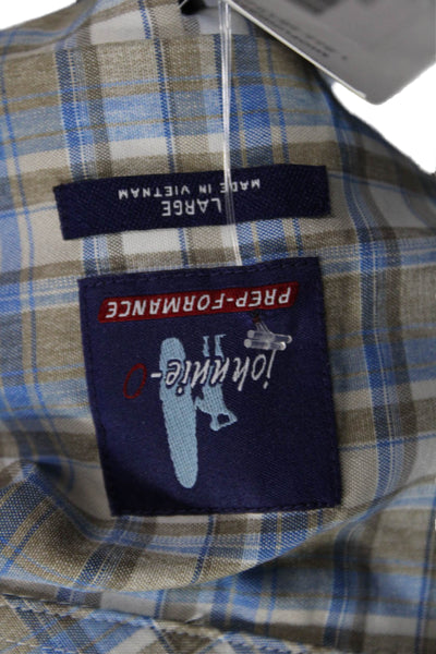 Johnnie-o Men's Long Sleeves Button Down Multicolor Plaid Shirt Size L