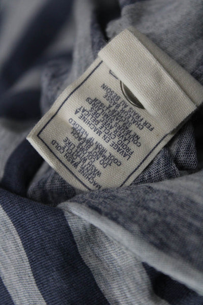 7 For All Mankind Mens Dark Blue Striped Cotton T-Shirt Size L
