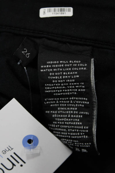 J Brand Womens 90s Black Pants Button Solid Cotton Modal Size 26