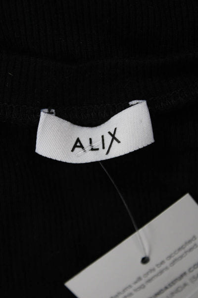 Alix Women Bodysuit Black V-Neck Short Sleeve Modal Spandex Size S
