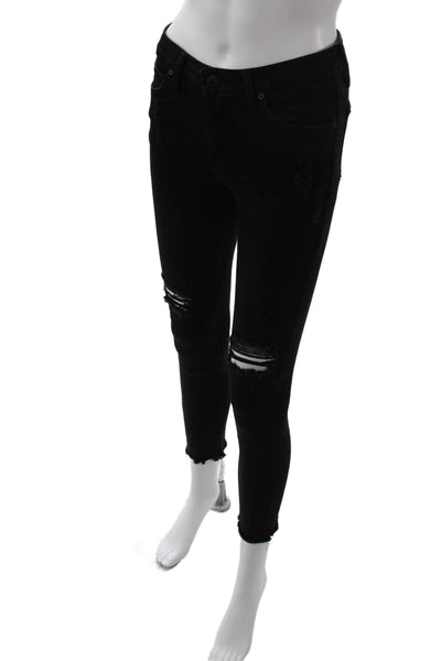 Just Black Womens Ankle Skinny Jeans Black Size 24