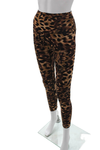 K-Deer Womens Ankle Animal Print Beige Leggings Size XS