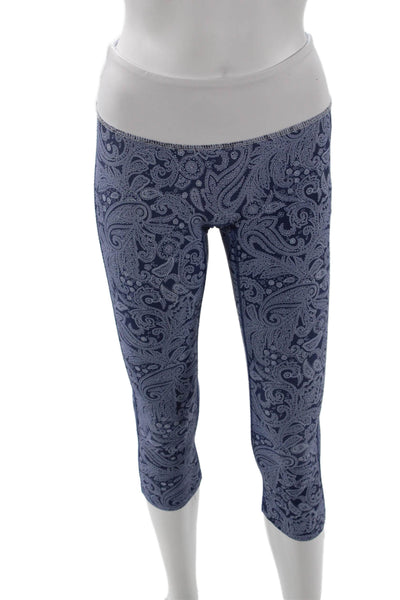 Prism Sport Women Dark Blue Paisley Capri Leggings Size XS
