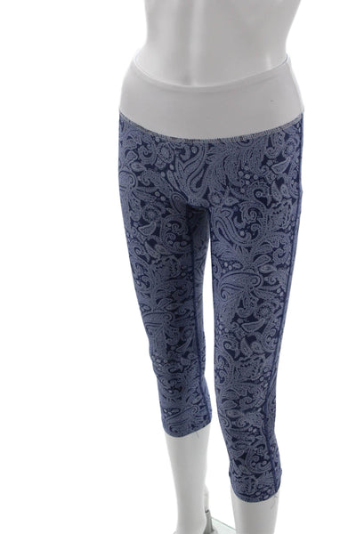 Prism Sport Women Dark Blue Paisley Capri Leggings Size XS