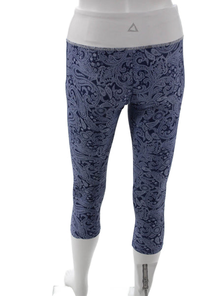 Prism Sport Women Dark Blue Paisley Capri Leggings Size XS