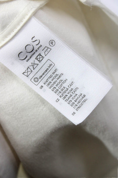 COS Unisex Pullover Sweater Beige 100% Wool Crewneck Long Sleeve Size XS