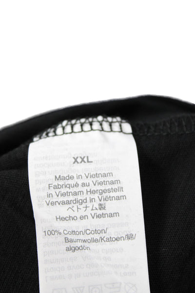 J Crew Womens Basic V-Neck Leather T-Shirt Black Short Sleeve Size 2XL