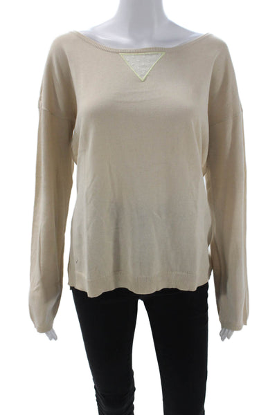 Zadig & Voltaire Unisex Pullover Beige Skull 100% Cotton Round Neck Size M