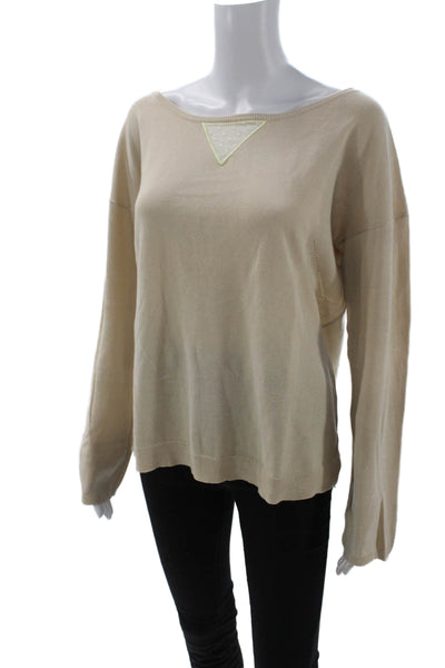 Zadig & Voltaire Unisex Pullover Beige Skull 100% Cotton Round Neck Size M