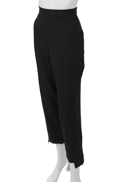 Pinko Women Ankle Dress Pants Black Hook & Eye Polyester Elastane Size 10