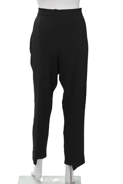 Pinko Women Ankle Dress Pants Black Hook & Eye Polyester Elastane Size 10
