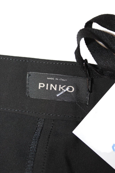 Pinko Women Ankle Dress Pants Black Hook & Eye Polyester Elastane Size 10