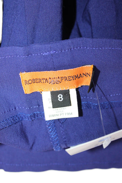 Roberta Freymann Womens Cropped Dark Blue Pants Viscose Blend Size 8