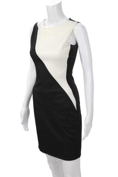 Badgley Mischka Womens Sheath Bodycon Black Sleeveless Round Neck Dress Size 0