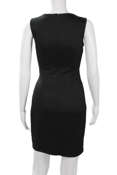Badgley Mischka Womens Sheath Bodycon Black Sleeveless Round Neck Dress Size 0