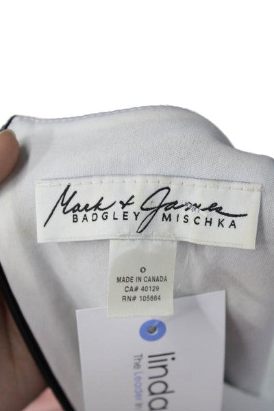 Badgley Mischka Womens Sheath Bodycon Black Sleeveless Round Neck Dress Size 0