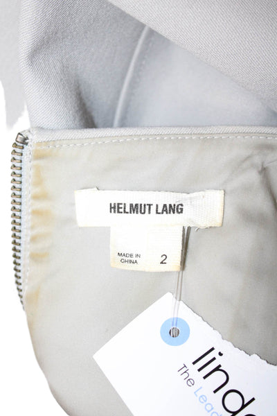 Helmut Lang Women Mini Sheath Dress Gray V-Neck Sleeveless Zip Size 2