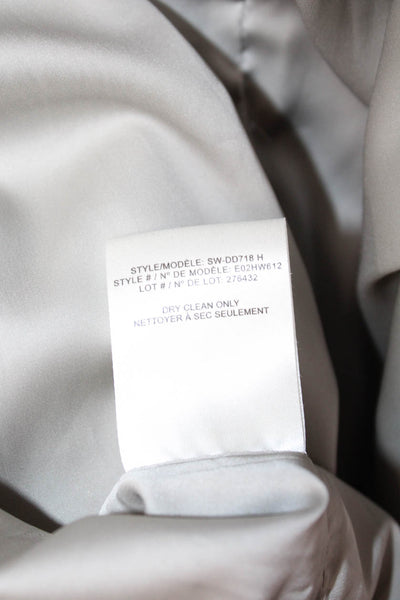 Helmut Lang Women Mini Sheath Dress Gray V-Neck Sleeveless Zip Size 2