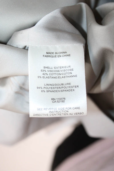 Helmut Lang Women Mini Sheath Dress Gray V-Neck Sleeveless Zip Size 2