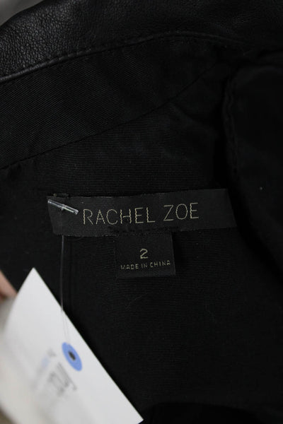Rachel Zoe Women Sheath Mini Dress Black Wool Collared Sleeveless Size 2