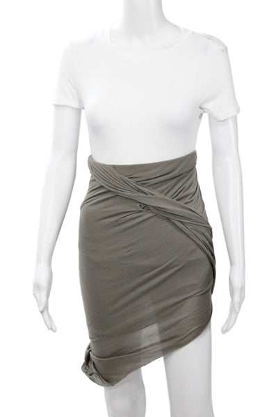 Helmut Lang Womens Gray Wrap Skirt Midi 100% Micro Modal Size PP