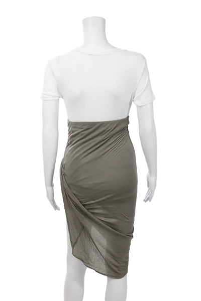Helmut Lang Womens Gray Wrap Skirt Midi 100% Micro Modal Size PP